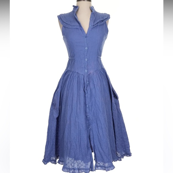 Pamela Love x RTR Blue Eyelet Midi Dress - Picture 5 of 6